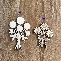 Handmade wooden DIY flower bouquet cutout in two unique styles, ready for paint or decorating