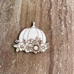 Handmade wooden DIY pumpkin cutout ready for paint or decorating