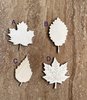 Handmade wooden DIY fall leaf cutout in four unique styles, ready for paint or decorating