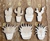 Handmade wooden DIY cactus cutout in seven unique styles, ready for paint or decorating