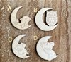 Handmade wooden DIY moon cutout in four unique styles, ready to paint or decorate