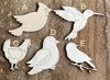 Handmade wooden DIY bird cutout in five unique styles, ready to paint or decorate