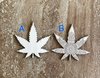 Handmade wooden DIY marijuana leaf cutout in two unique styles, ready for paint or decorating