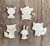 Handmade wooden DIY woodland animal cutout in five unique styles, ready to paint or decorate