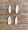 Handmade wooden DIY surfboard cutout in four unique styles, ready for paint or decorating