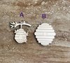 Handmade wooden DIY beehive cutout in two unique styles, ready to paint or decorate
