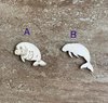 Handmade wooden DIY manatee cutout in two unique styles, ready for paint or decorating